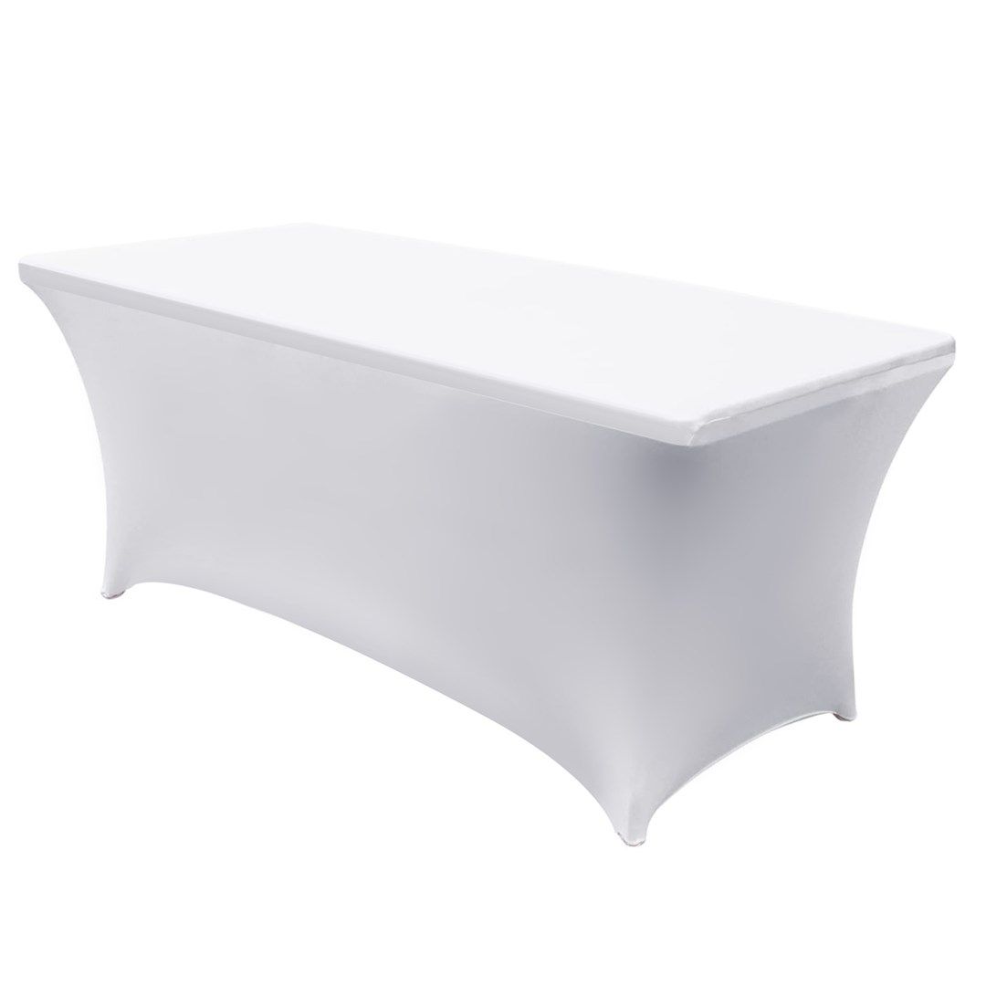 GreenBlue GB371 Elastic Tablecloth Catering Table Cover White  180x75x74cm  Spandex