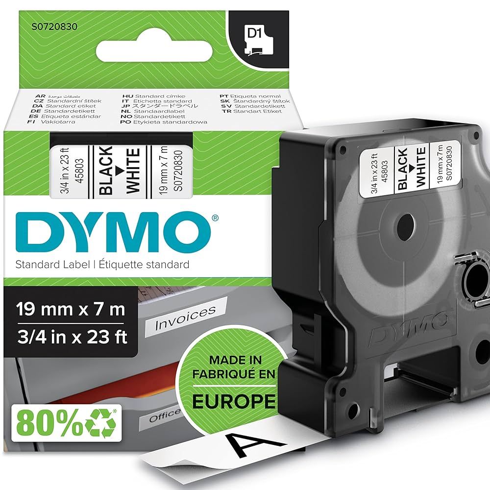 DYMO D1  Schriftband        19mmx7.0m schwarz->grĂĽn