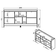 Cama PORTO 2D chest of drawers 150x38x77 oak/black
