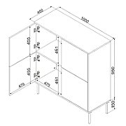 Cama 4D chest of drawers TRESSE 100x40x110 matte green