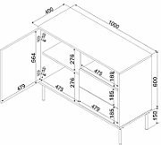 Cama 1D2S TRESSE chest of drawers 100x40x75 cashmere matt