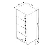 4S TRESSE chest of drawers 50x40x125 matte green