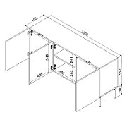 SIENA chest of drawers 150.5x40x75 matte black