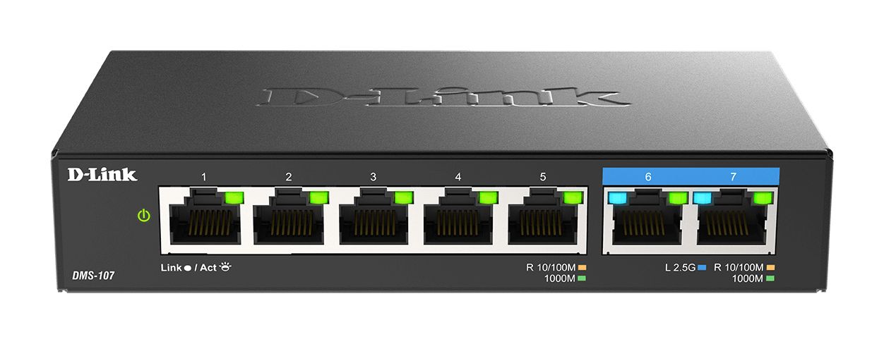 D-Link 7-PORT UNMANAGED SWITCH/5X1G 2X2.5G FANLESS