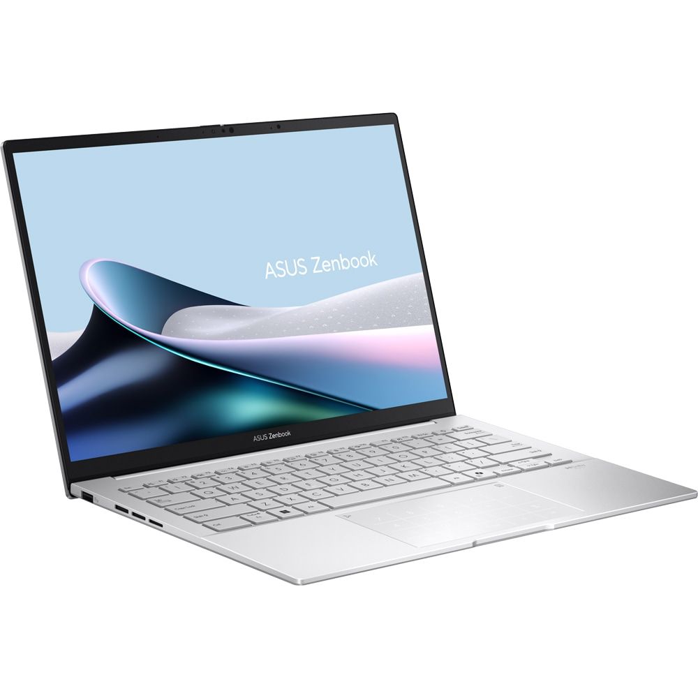 Laptop Asus Zenbook 14 UX3405CA-PP070X, 14 inch 2880 x 1800, Intel 285H (16 C / 16 T, 2.7 GHz - 5.4 GHz, 24 MB cache), 32 GB LPDDR5x, 1 TB SSD, Intel Arc Graphics, Windows 11 Pro, Argintiu