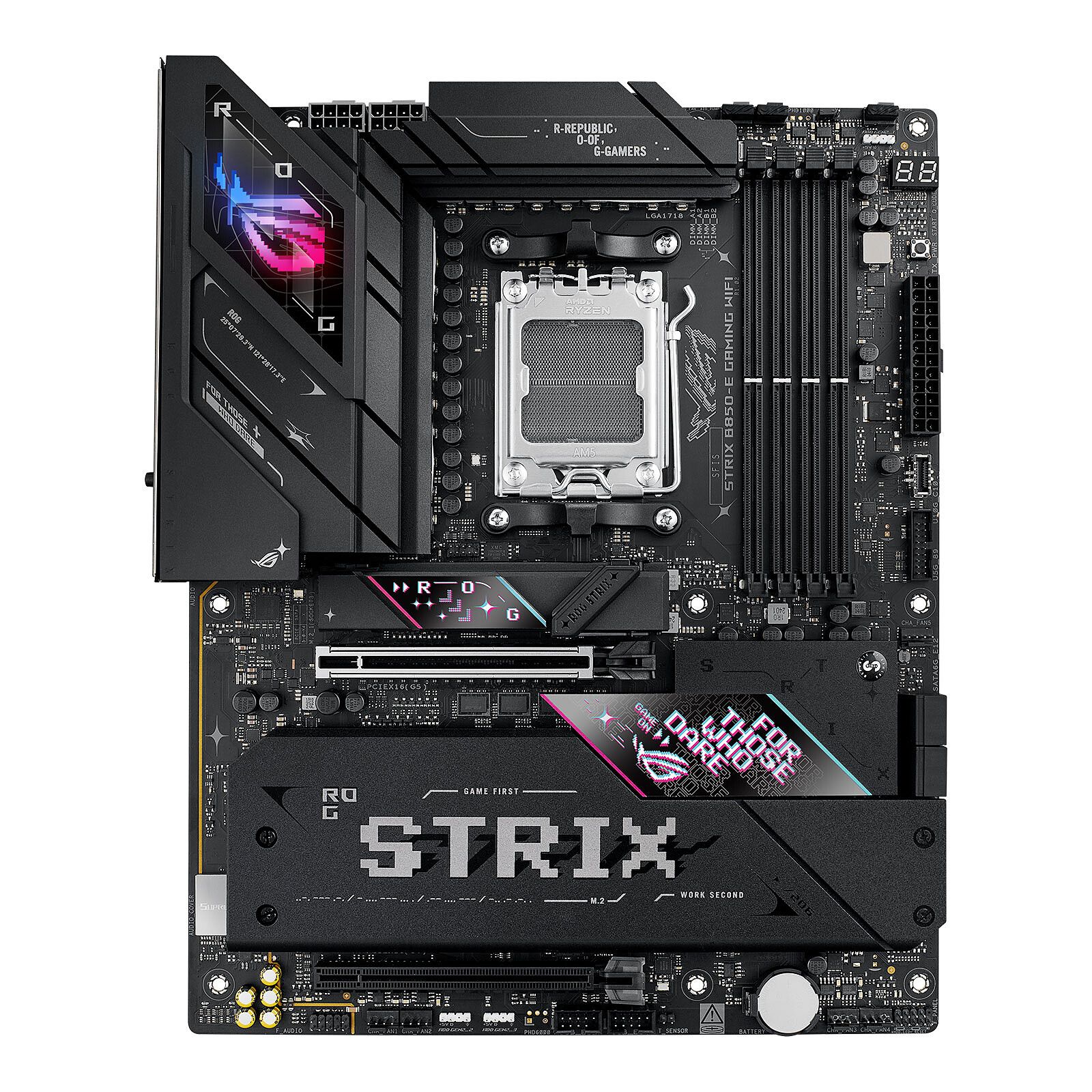 Placa de Baza ASUS ROG STRIX B850-E GAMING WIFI AM5, 4x DDR5, 1x DP 1x HDMI 1x USB4, 2x PCIE 5.0 x16 1x PCIE 4.0 x16, 5x M.2, 4x SATA 6GB/s, ATX
