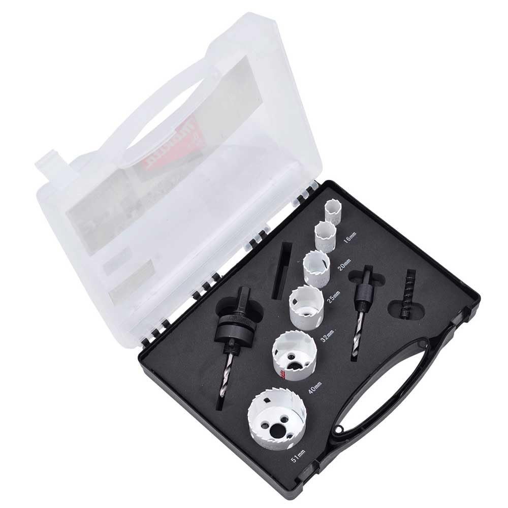 MAKITA HOLE SAW SET BIM ECONOMY 6 pcs. (ELECTRIC) 16 20 25 32 40 51mm+5WIE+2 ADAPTER