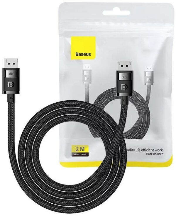 CABLU video Baseus High Definition Series, DisplayPort (T) la DisplayPort (T), 2m, rezolutie maxima 8K UHD la 60 Hz, negru  B00633706111-02  (timbru verde 0.18 lei) - 6932172630324