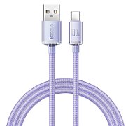 CABLU alimentare si date Baseus Crystal Shine, Fast Charging Data Cable pt. smartphone, USB la USB Type-C 100W, 1.2m, violet  CAJY000405  (timbru verde 0.08 lei) - 6932172602826