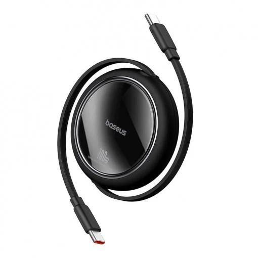 CABLU alimentare si date Baseus Free2Draw Mini, Fast Charging Data Cable pt. smartphone, retractabil, USB Type-C la USB Type-C 100W, 1m, negru  P10364500111-00  (timbru verde 0.08 lei) - 6932172647537