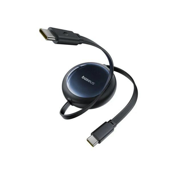 CABLU alimentare si date Baseus Nomos, Fast Charging Data Cable pt. smartphone, retractabil, USB Type-C la USB Type-C 100W, 1.5m, negru  P10370900123-00  (timbru verde 0.08 lei) - 6932172677237