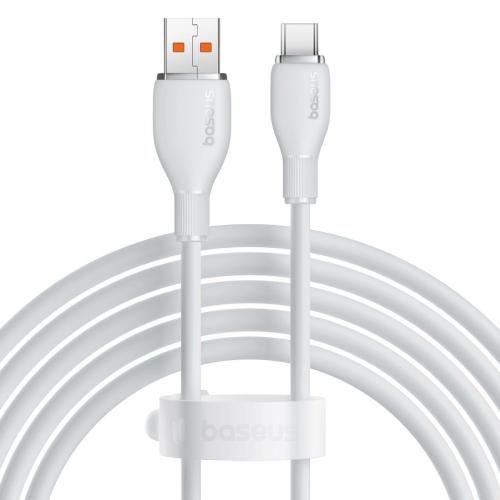 CABLU alimentare si date Baseus Pudding, Fast Charging Data Cable pt. smartphone, USB la USB Type-C 100W, 2m, alb  P10355703221-B2  (timbru verde 0.08 lei) - 6932172652944