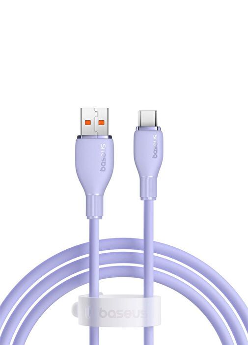 CABLU alimentare si date Baseus Pudding, Fast Charging Data Cable pt. smartphone, USB la USB Type-C 100W, 2m, violet  P10355703511-B4  (timbru verde 0.08 lei) - 6932172652920