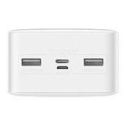 POWER BANK Baseus Bipow Digital Display, 30000mAh, PD 15W, 2 x USB 1 x USB Type-C, 1 x Micro USB digital display pt. status baterie,total 3A, alb  PPBD050202  (timbru verde 0.98 lei) - 6932172618247