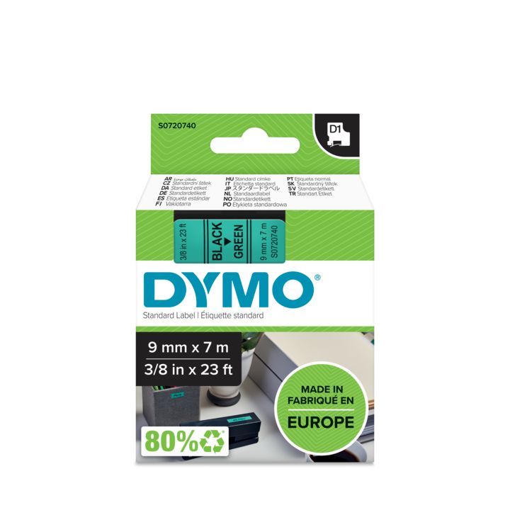 Dymo Schriftband 40919 Green Black Schwarz (S0720740)