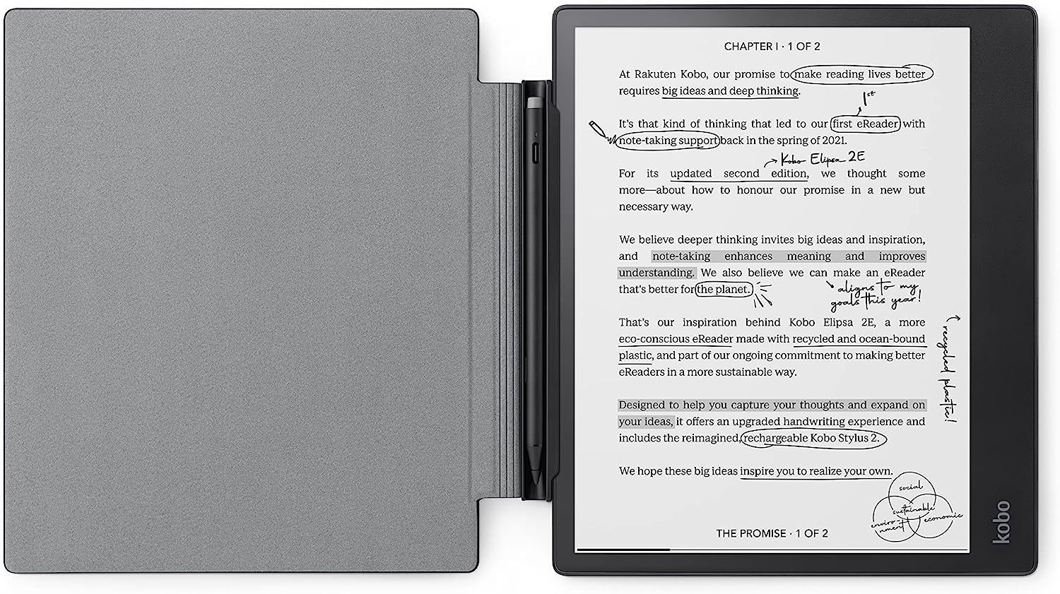 Kobo Sleepcover Elipsa 2E black Schwarz (N605-AC-BK-E-PU) (N605ACBKEPU)