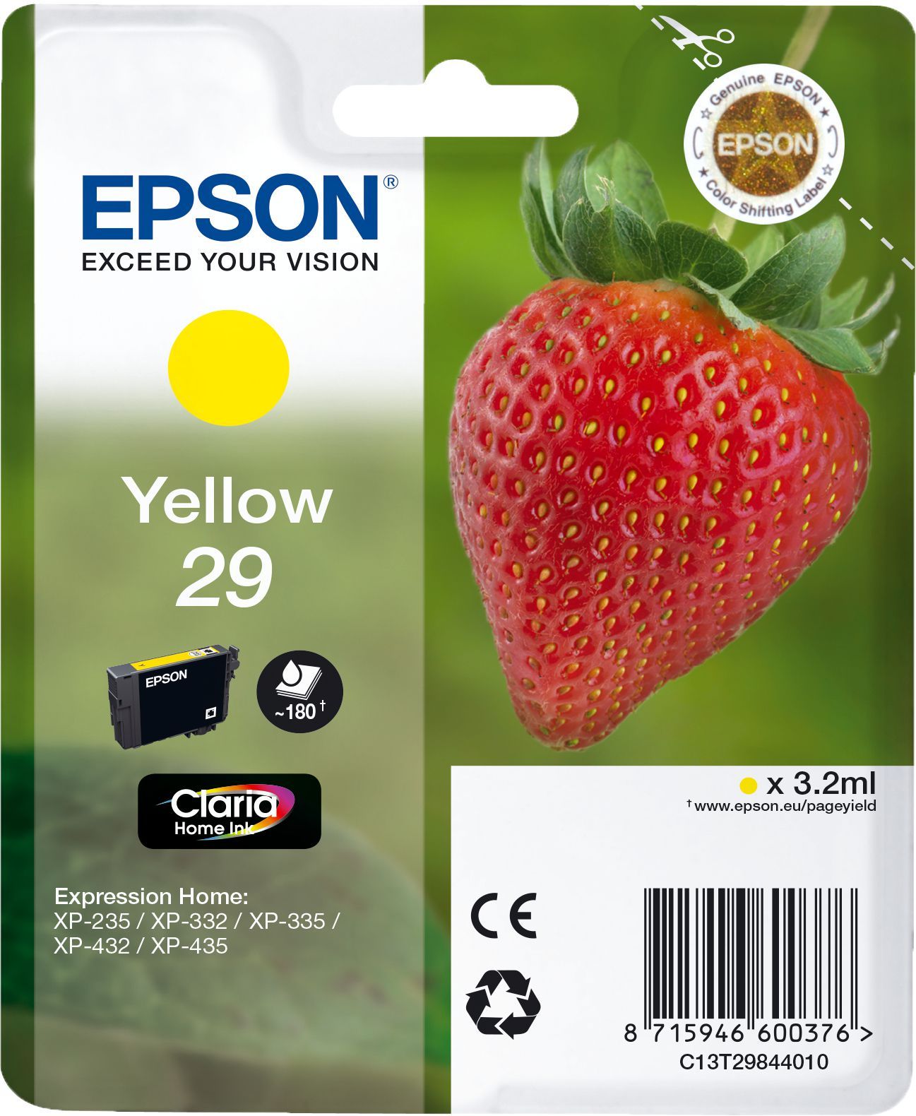 RESIGILAT: Cartus cerneala Epson C13T29844012__RESX ,Galben ,180 pagini ,Original (29) 