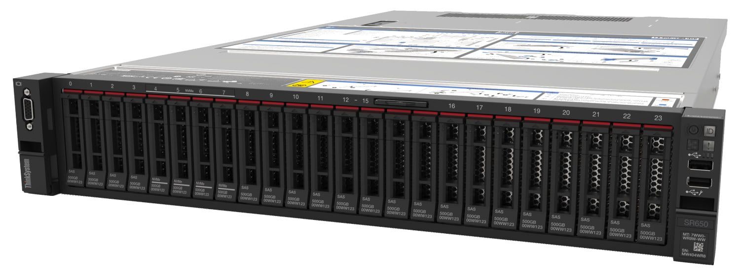 Server Lenovo ThinkSystem SR650, Rack, Intel Xeon Silver 4215R (8 C / 16 T, 3.20 GHz - 4.0 GHz, 11 MB cache, 130 W), 32 GB DDR4 ECC, 750 W