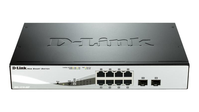 Switch D-Link DGS-1210-08P, 8 porturi 10,100,1000 Mbit/s