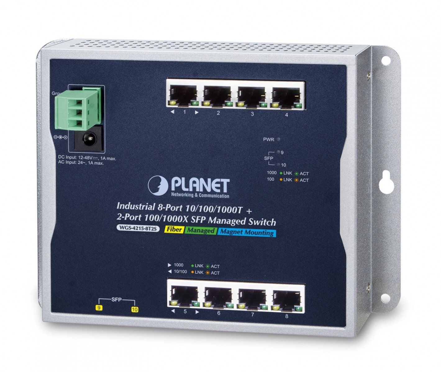 Planet PLANET WGS-4215-8T2S switch-uri Gestionate L2 Gigabit Ethernet (10/100/1000) Negru