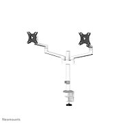 Brat dublu monitor Neomounts DS60-425WH2 pentru display-uri cu diagonale 17 -27 , sistem de prindere VESA 75x75~100x100, greutate maxima suportata 8 - per ecrankg, tilt +90°, -30°, swivel +90°, -90°, rotate +360°, distanta fata de perete 128-460mm inaltime reglabila manual 295-607mm culoare alb