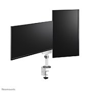 Brat dublu monitor Neomounts DS60-425WH2 pentru display-uri cu diagonale 17 -27 , sistem de prindere VESA 75x75~100x100, greutate maxima suportata 8 - per ecrankg, tilt +90°, -30°, swivel +90°, -90°, rotate +360°, distanta fata de perete 128-460mm inaltime reglabila manual 295-607mm culoare alb