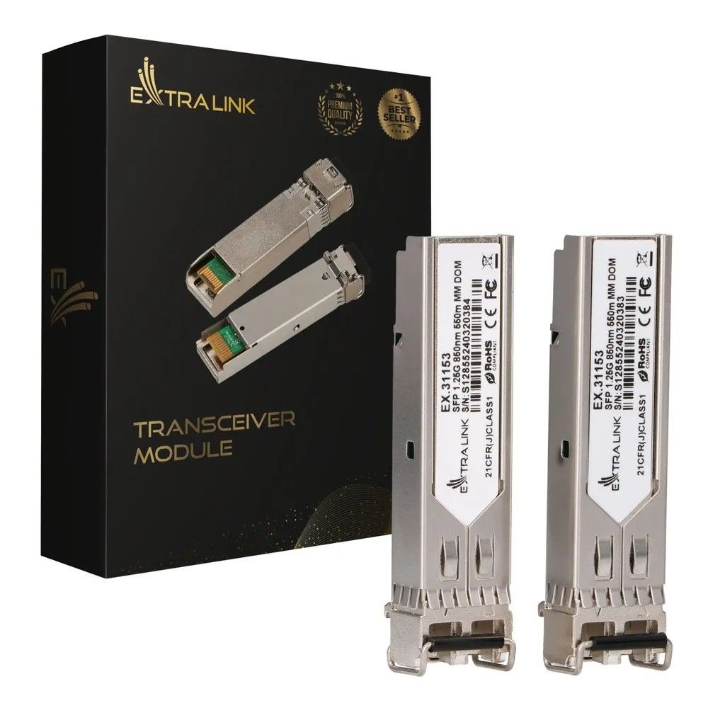 Extralink SFP 1.25G 2-pack  SFP Module  1.25Gbps LC/UPC 850nm 550m multi mode DOM