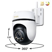 Outdoor Pan/Tilt Security Wi-Fi Camera SPEC: 3K 5MP (2880x1620), 2.4 GHz, 2 × External Antennas, 1 × Ethernet Port, Horizontal 360º FEATURE: Pan/Tilt, Starlight Color Night Vision, Smart AI Detection and Notifications (motion, people, pets, cars), Sound and Light Alarm, Remote Control, Two-Way
