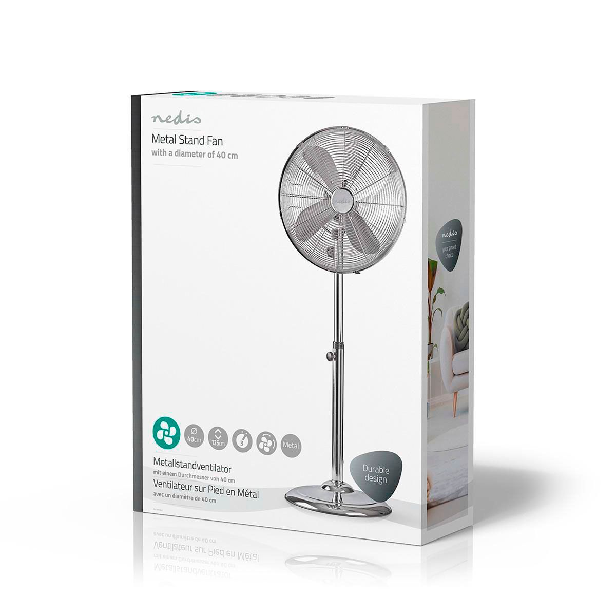 Standing Fan Nedis 50W Chrome