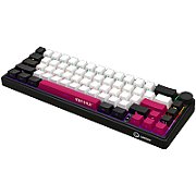 Wireless mechanical gaming keyboard Pro, 2.4 GHz, BT, RGB Backlight, 16 modes, 66 keys, 50M presses, linear Lorgar Toxic Purple switches, multimedia knob, built-in 3750 mAh battery, Hot Swap, Gasket mount, spring cable 2.3m, black red white