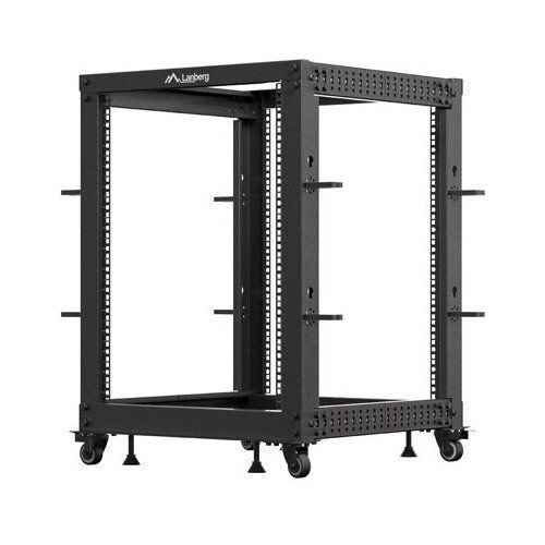 Open Rack 19  15U 600x600-1100 adjustable black LANBERG
