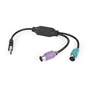 GEMBIRD UAPS12-BK USB to 2 ports PS/2 converter USB A plug/2 x MDIN 6F 30cm cable black