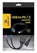 GEMBIRD UAPS12-BK USB to 2 ports PS/2 converter USB A plug/2 x MDIN 6F 30cm cable black