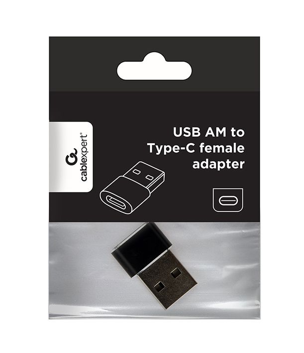 GEMBIRD USB AM to Type-C female adapter black