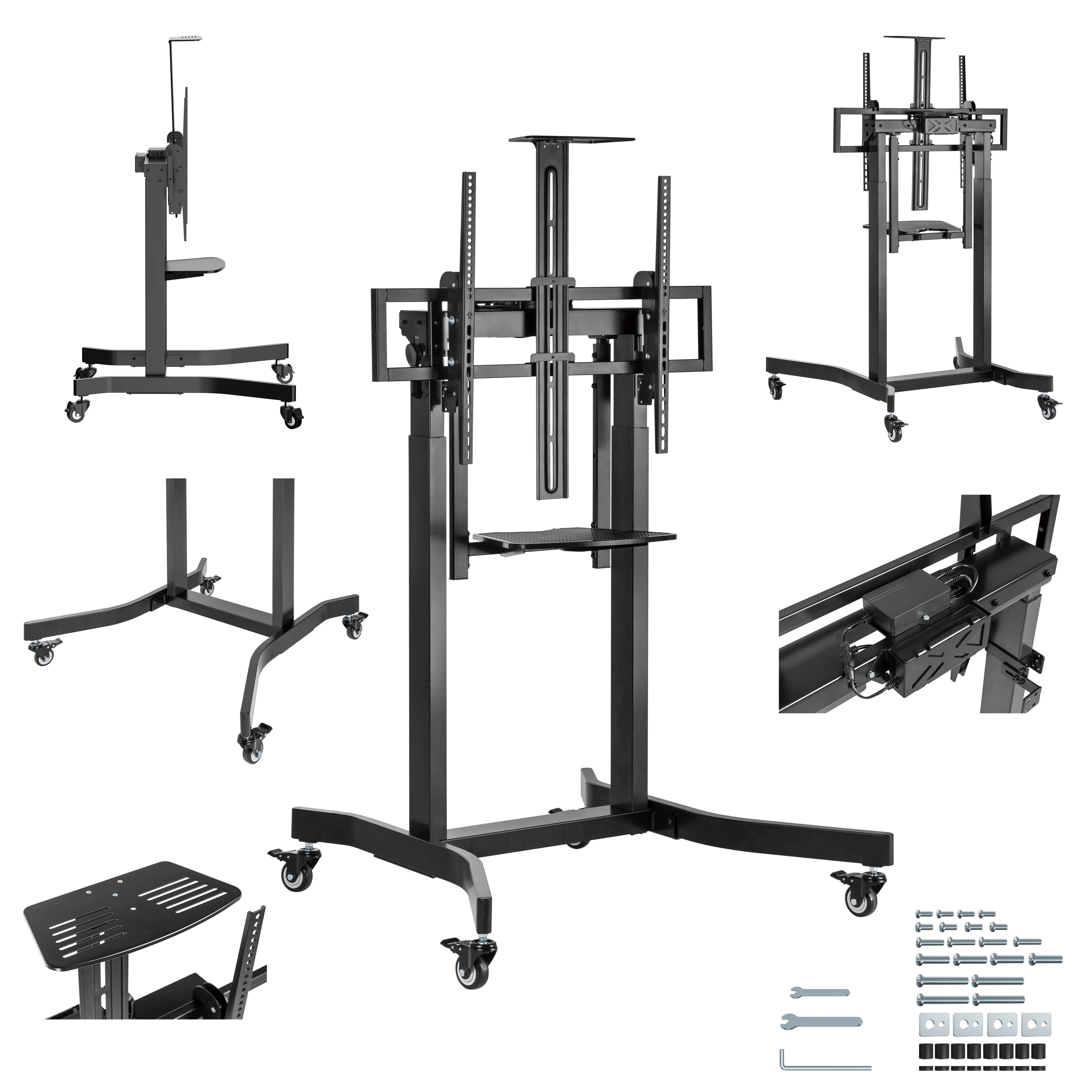 GEMBIRD Motorized height adjustable TV floor stand with caster wheels 55-100inch