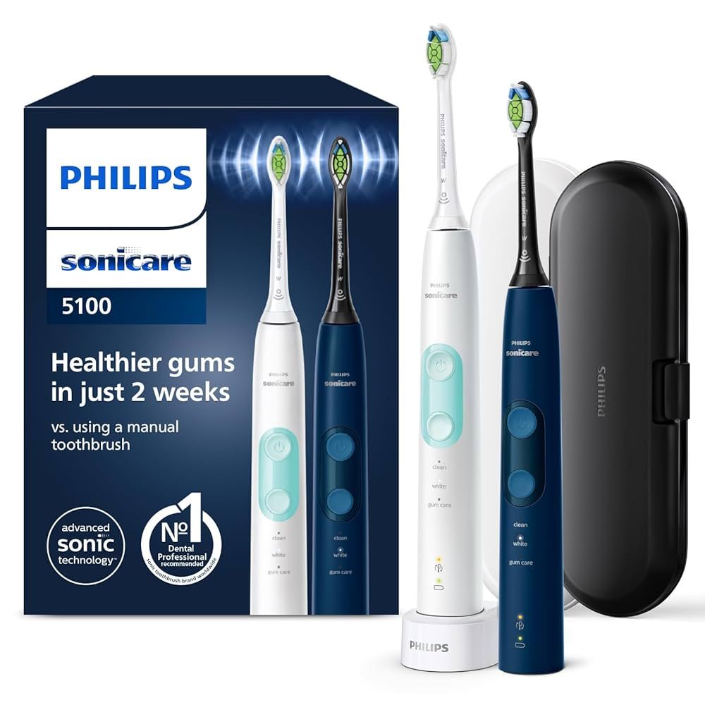 Philips Toothbrush HX6851 34 Sonicare ProtectiveClean 5100 2nd handle black Schwarz and white (HX6851/34)