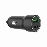 GEMBIRD 2-port USB car fast charger Type-C PD 20W black