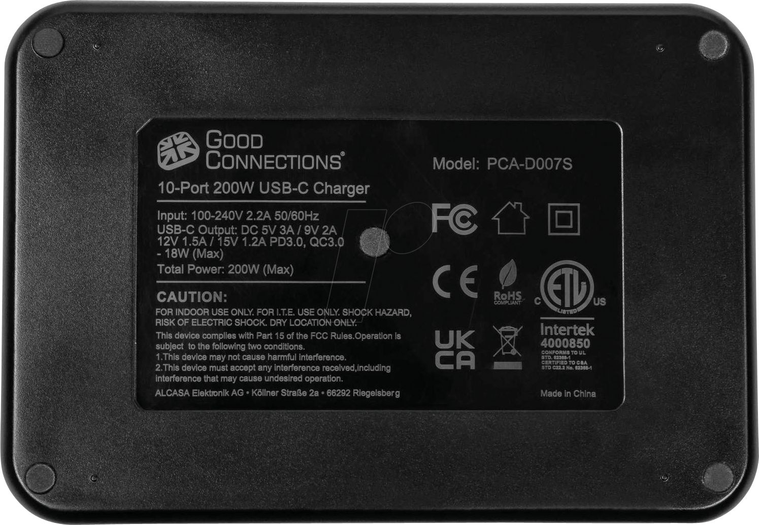 Good Connections USB Desktop Fast Charging Station 200W 10 Ports