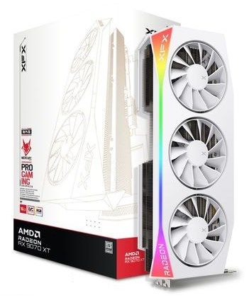 Placa video XFX Radeon RX 9070 XT Mercury OC White Gaming RGB 16 GB GDDR6 256 bit