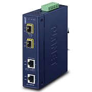 PLANET IP30 Industrial 2-port convertoare media pentru rețea Albastru