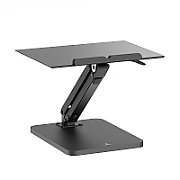 Maclean desk stand for monitor or laptop  gas spring  for standing and sitting work  black  MC-493