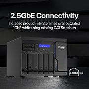 QNAP TS-h886 NAS Tower Intel® Xeon® D D-1602 8 Giga Bites DDR4 0 TB QuTS hero Negru