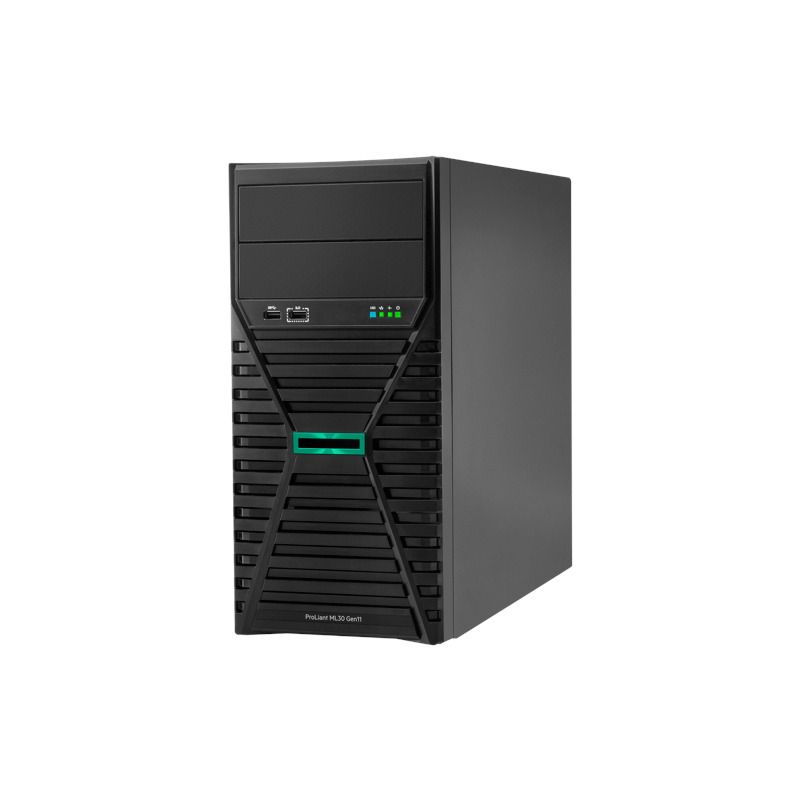 Server HPE ProLiant ML30 Gen11, Tower 4U, Intel Xeon E-2436 (6 C / 12 T, 2.90 GHz - 5.0 GHz, 18 MB cache, 65 W), 32 GB DDR5 ECC, 2 x 480 GB SSD, SFF, 2 x 800 W, Fara sistem de operare