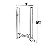 ARREDAMENTI GIULIUS Giulius Clothes Rack - 78 x 31 cm  Brown