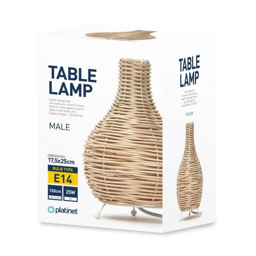 PLATINET TABLE RATTAN LAMP LIGHT BROWN