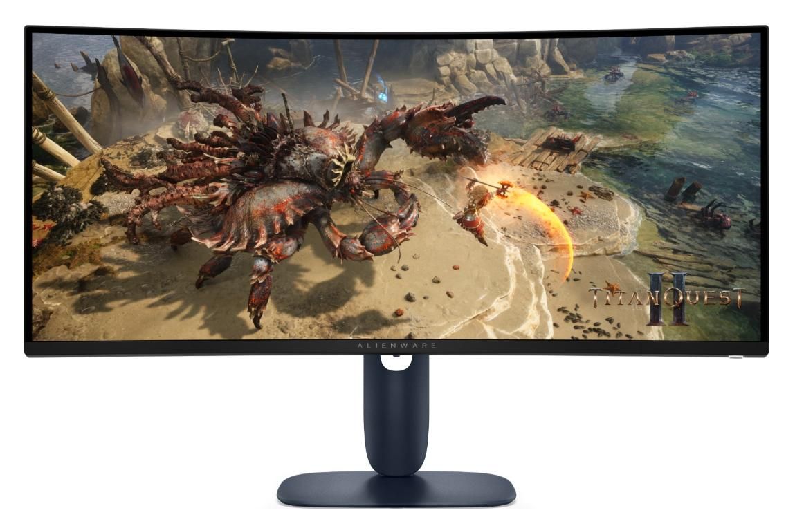 Dell DELL Alienware 34 Curved Gaming Monitor AW3425DWM, 34  WQHD 3440x1440 at 180Hz, 21:9, 95% DCI-P3 (CIE 1976), 1 ms, 400 cd/m2(peak), 3000:1, 1.07 billion colours, 178/178, 2xHDMI, DP 1.4, USB 5Gbps Type-A,1 USB 5Gbps Type-B, Height, tilt, VESA