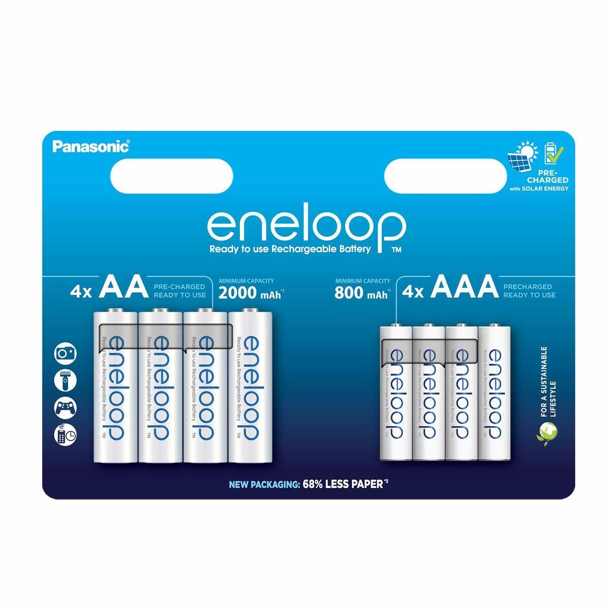 PANASONIC ENELOOP ZESTAW 4x AA 2000mAh + 4x AAA 800mAh
