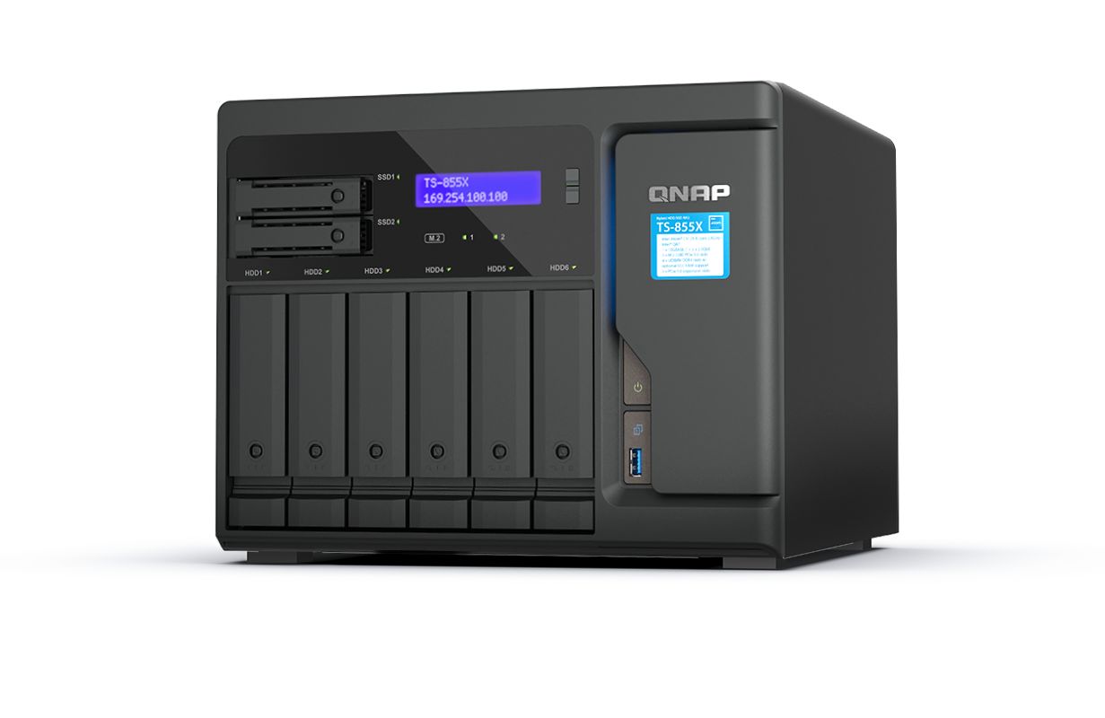 QNAP TS-855X SAN Tower Intel Atom® C5125 8 GB DDR4 0 TB QNAP QTS Black