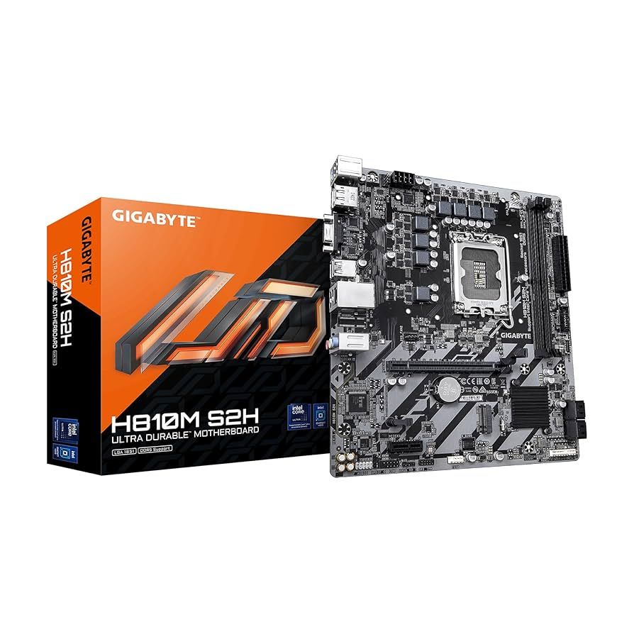 Placa de Baza GIGABYTE H810M S2H LGA1851, 2x DDR5, 1x HDMI 1x DP 1x D- Sub, 1x PCIE 4.0 x16 1x PCIE 3.0 x1, 1x M.2, 4x SATA 6GB/s, mATX