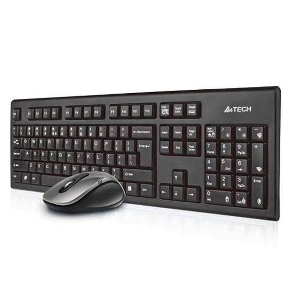 Kit tastatura + mouse A4tech 7100N, wireless, negru